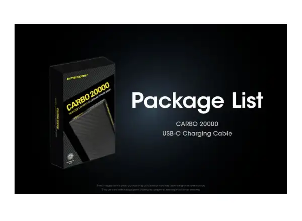 Nitecore leistungsstarke Powerbank CARBO 20000, USB-C, 20000 mAh