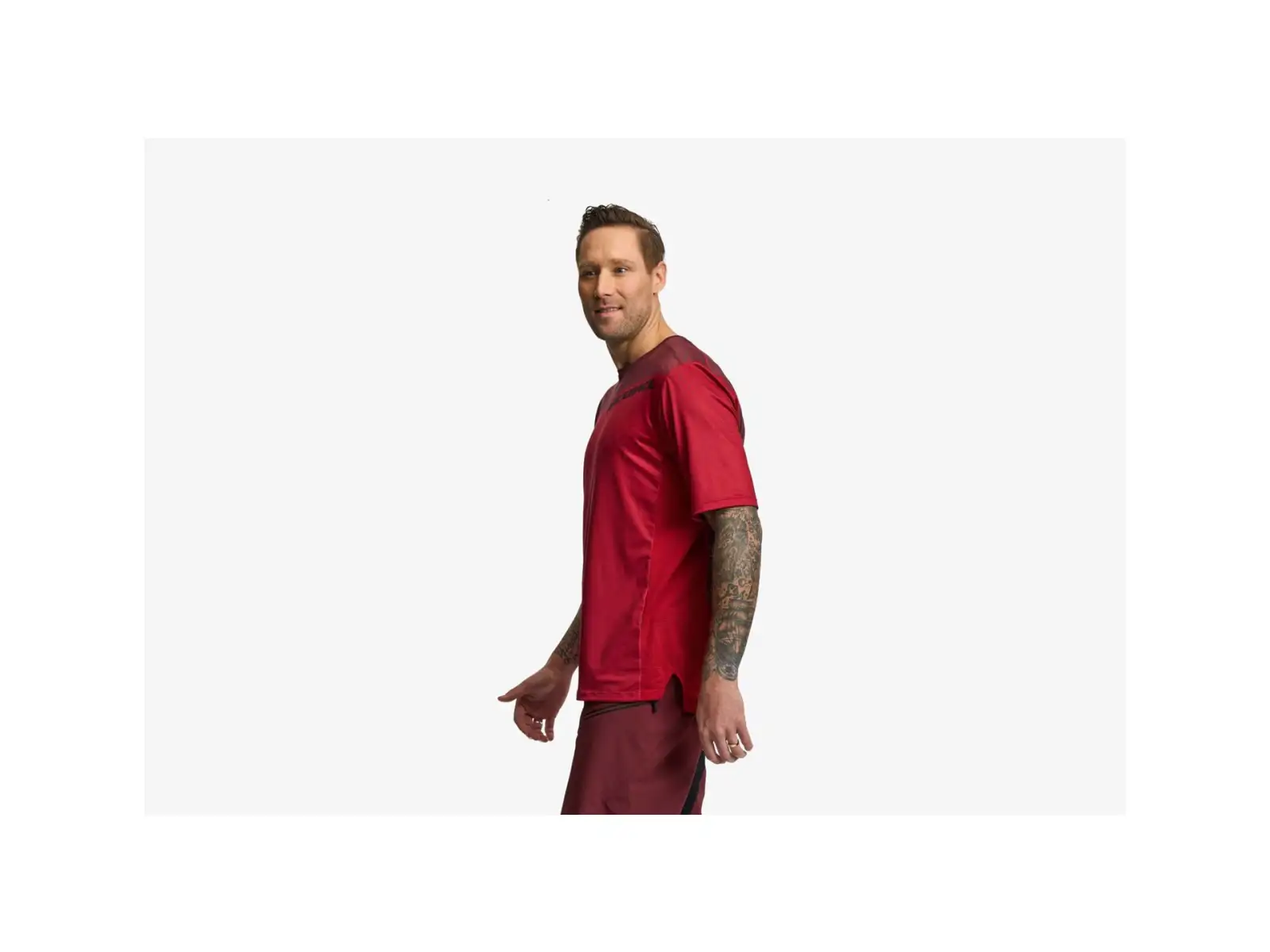 Race Face Indy Herren-Trikot kurzarm dunkelrot.