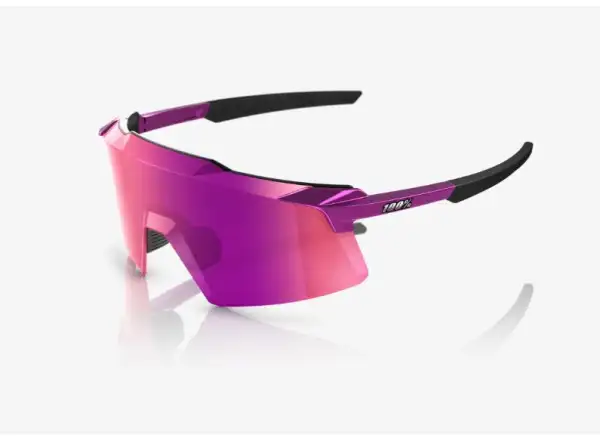 100% Aerocraft Brille in Gloss Purple mit Chrome/Purple Multilayer Mirror.
