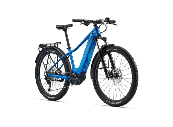 Liv Vall-E+ EX Elektro-Mountainbike in Azure Blue.