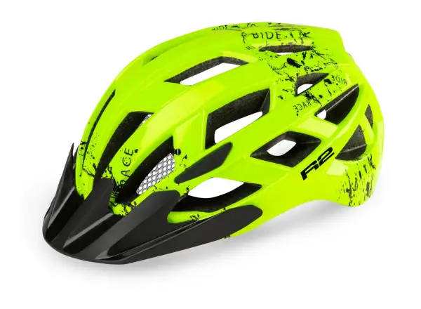 R2 Lumen Junior Kinderhelm neon gelb/ schwarz glänzend