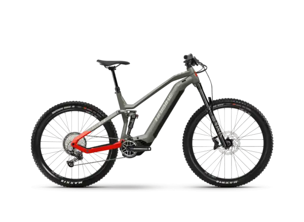 Haibike AllMtn 4 Gloss Khaki Rot Vollgefedertes E-Bike