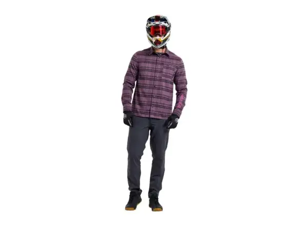 Troy Lee Designs Grind Flannel Herrenhemd Plaid Deep Purple