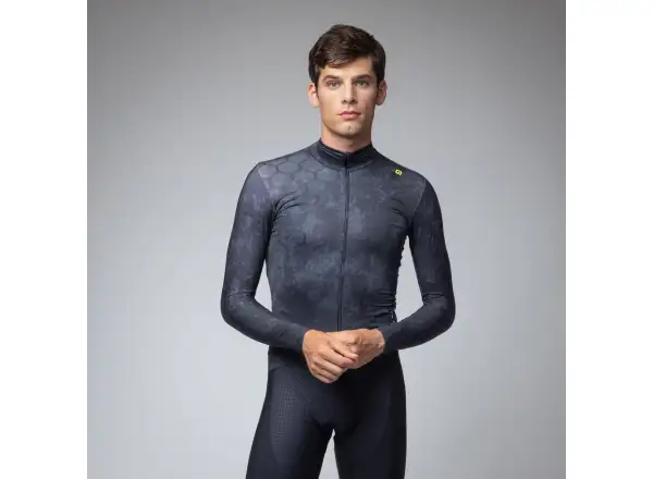 Alé R-EV1 Grafenium Herren gefüttertes Radtrikot Black