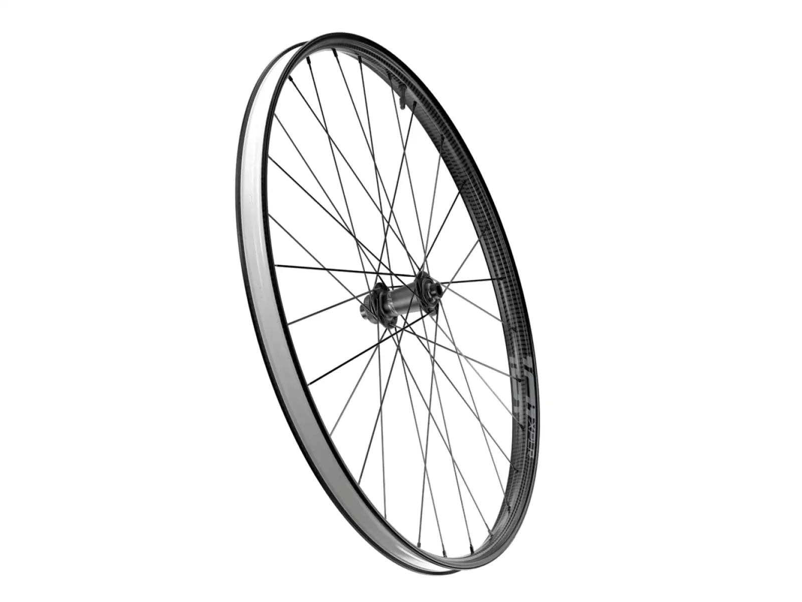 Zipp 101 XPLR Carbon Disc Tubeless CenterLock Vorderrad 12x100 mm in Schwarz.
