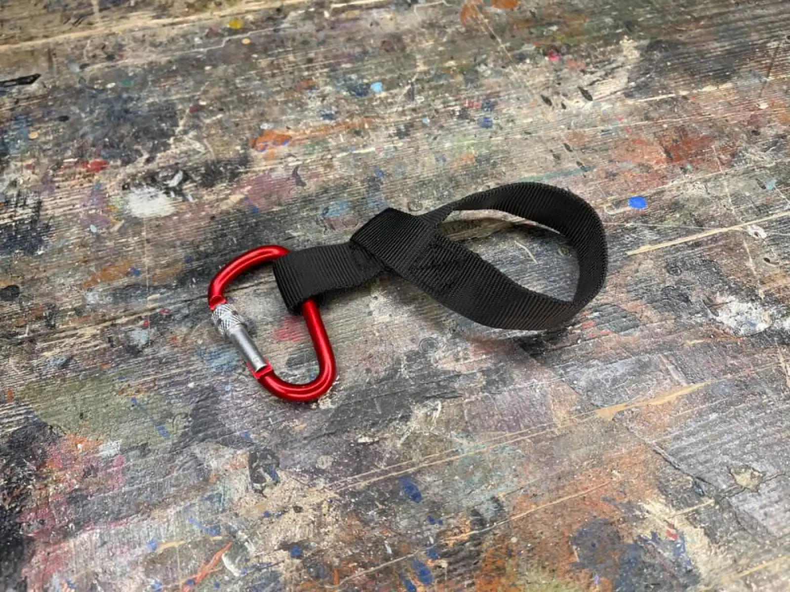 Zugseil Premium Umhängeband mit Karabiner schwarz