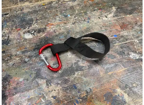 Zugseil Premium Umhängeband mit Karabiner schwarz