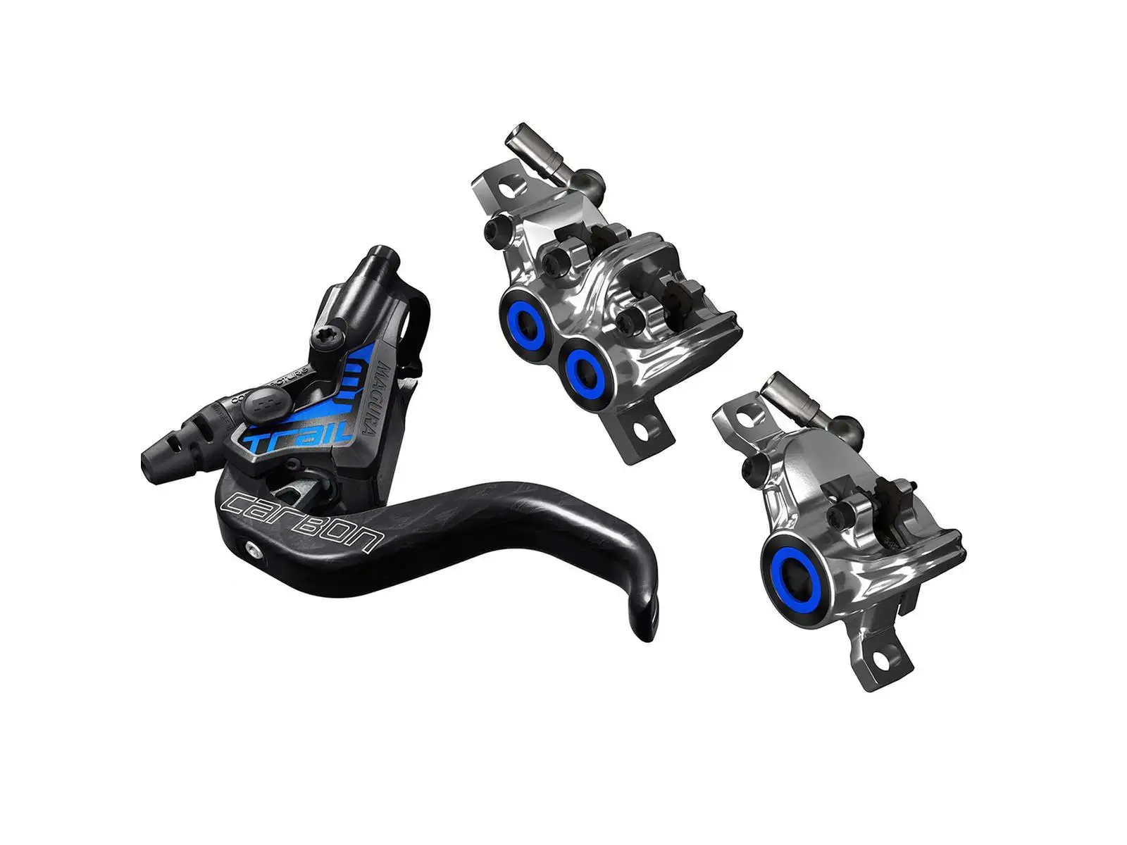 Magura MT Trail SL 1-Finger HC Carbon Set mit Vierkolbenbremse vorne und Zweikolbenbremse hinten