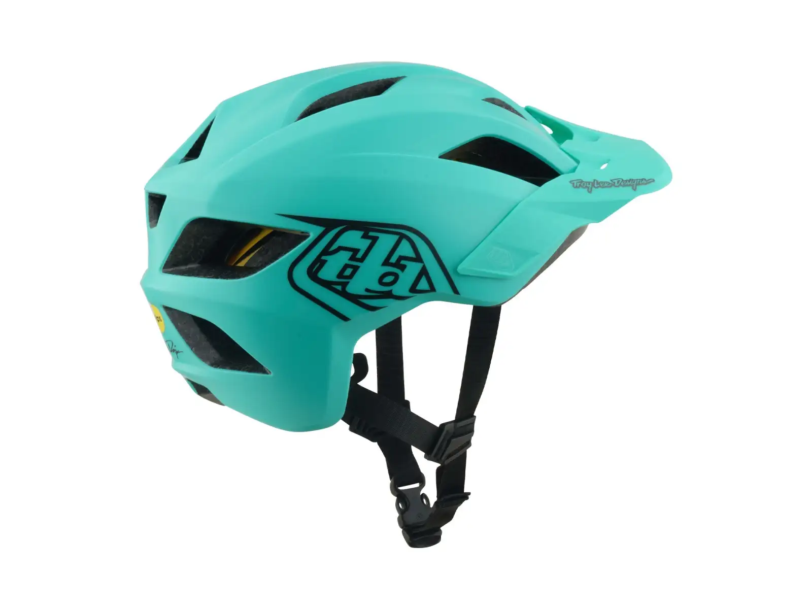 Troy Lee Designs Youth Flowline MIPS Kinderhelm Point Charcoal/Real Teal