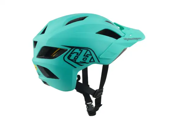 Troy Lee Designs Youth Flowline MIPS Kinderhelm Point Charcoal/Real Teal