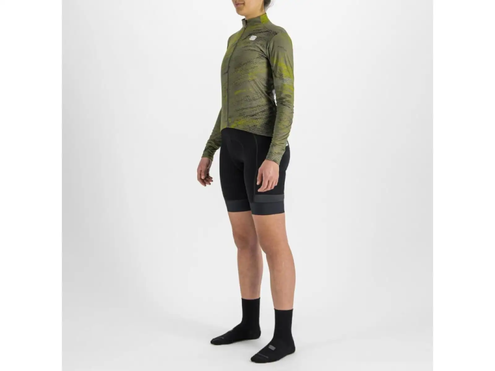 Sportful Cliff Supergiara Thermal Damen Langarmtrikot Beetle Guacamole Black
