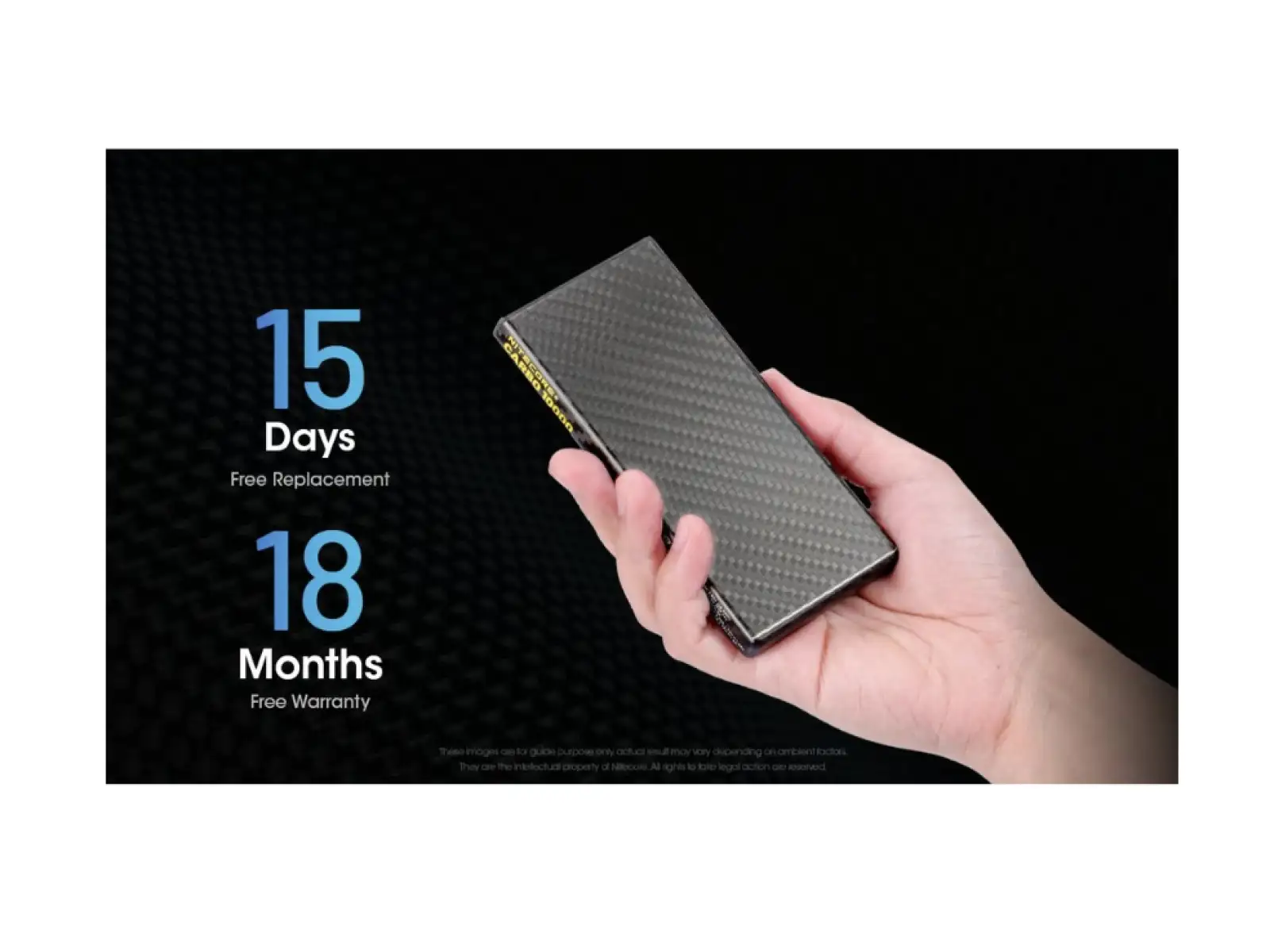 Nitecore leistungsstarke Powerbank CARBO 10000, USB-C, 10000 mAh