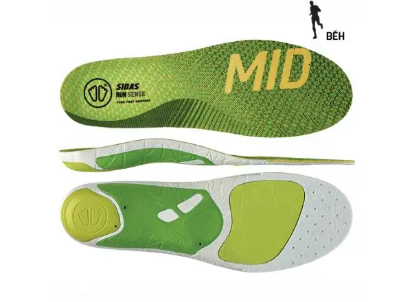 Sidas 3feet Run Sense Mid Einlegesohlen für mittlerem Fußgewölbe 1 Paar