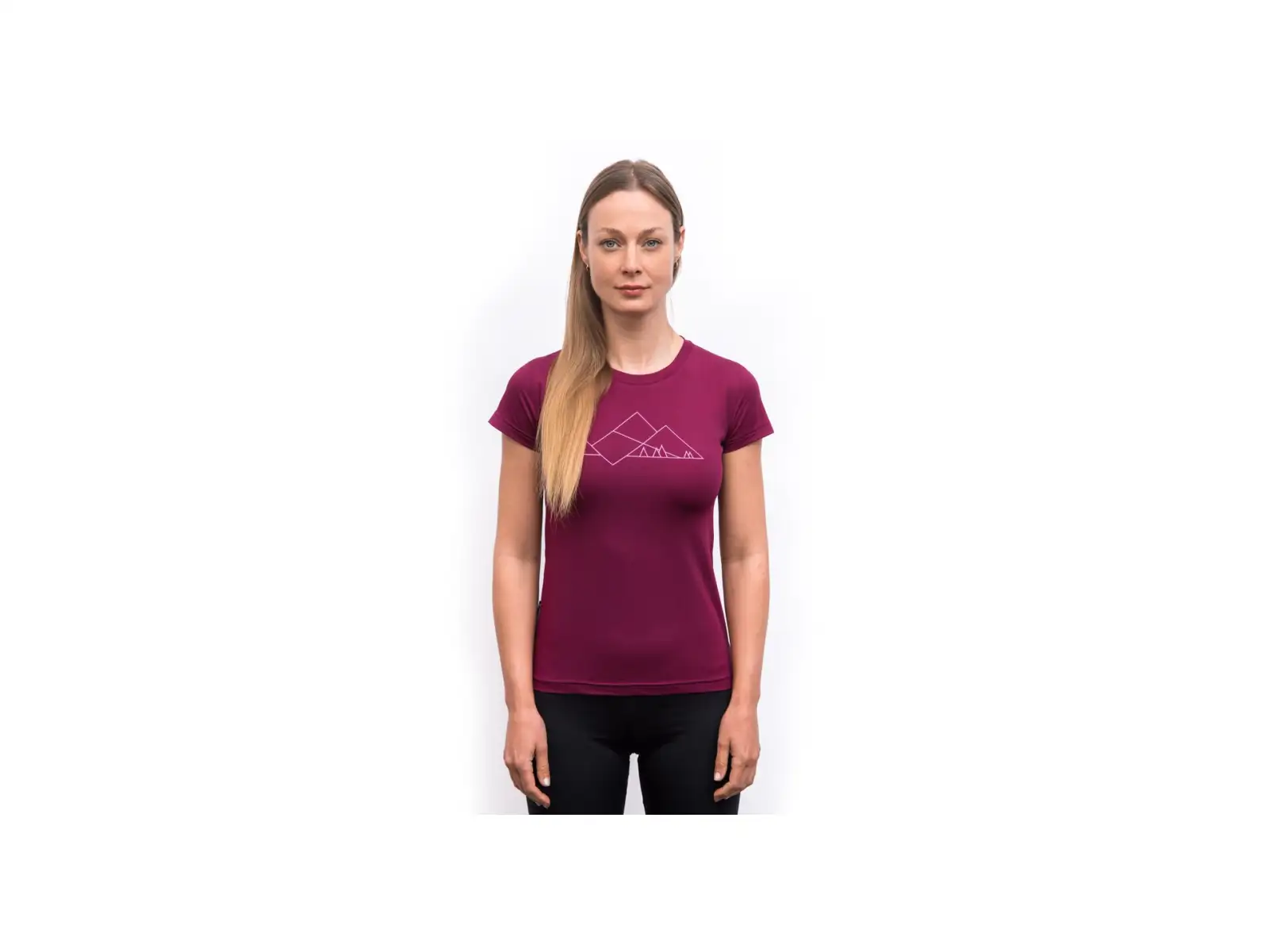 Sensor Coolmax Geo Mountains Damen T-Shirt Kurzarm Lilla