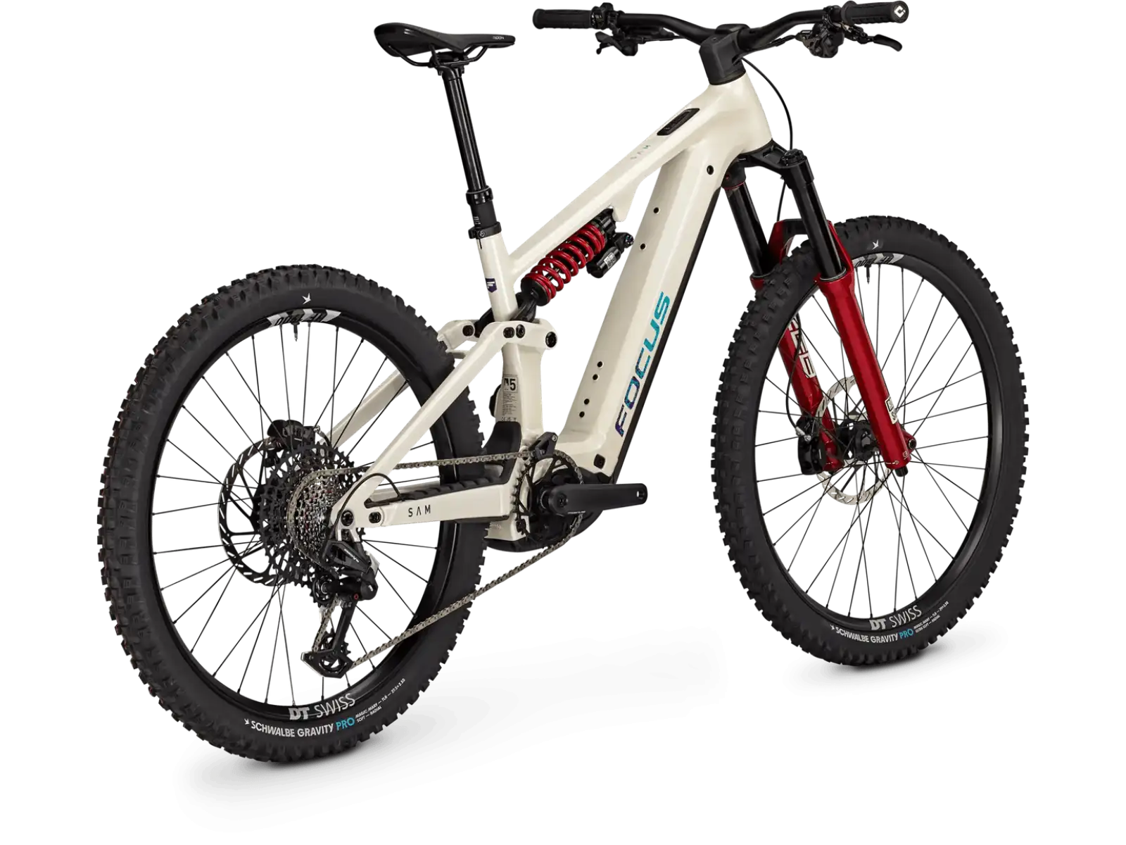 Focus SAM 9 600Wh vollgefedertes E-Bike Champagne / Shellwhite