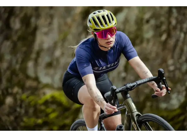 Silvini Mazzana Damen Radtrikot Kurzarm Navy/Cream.