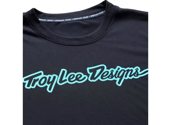 Troy Lee Designs Skyline Ride Herrentrikot Signature Black/Real Teal