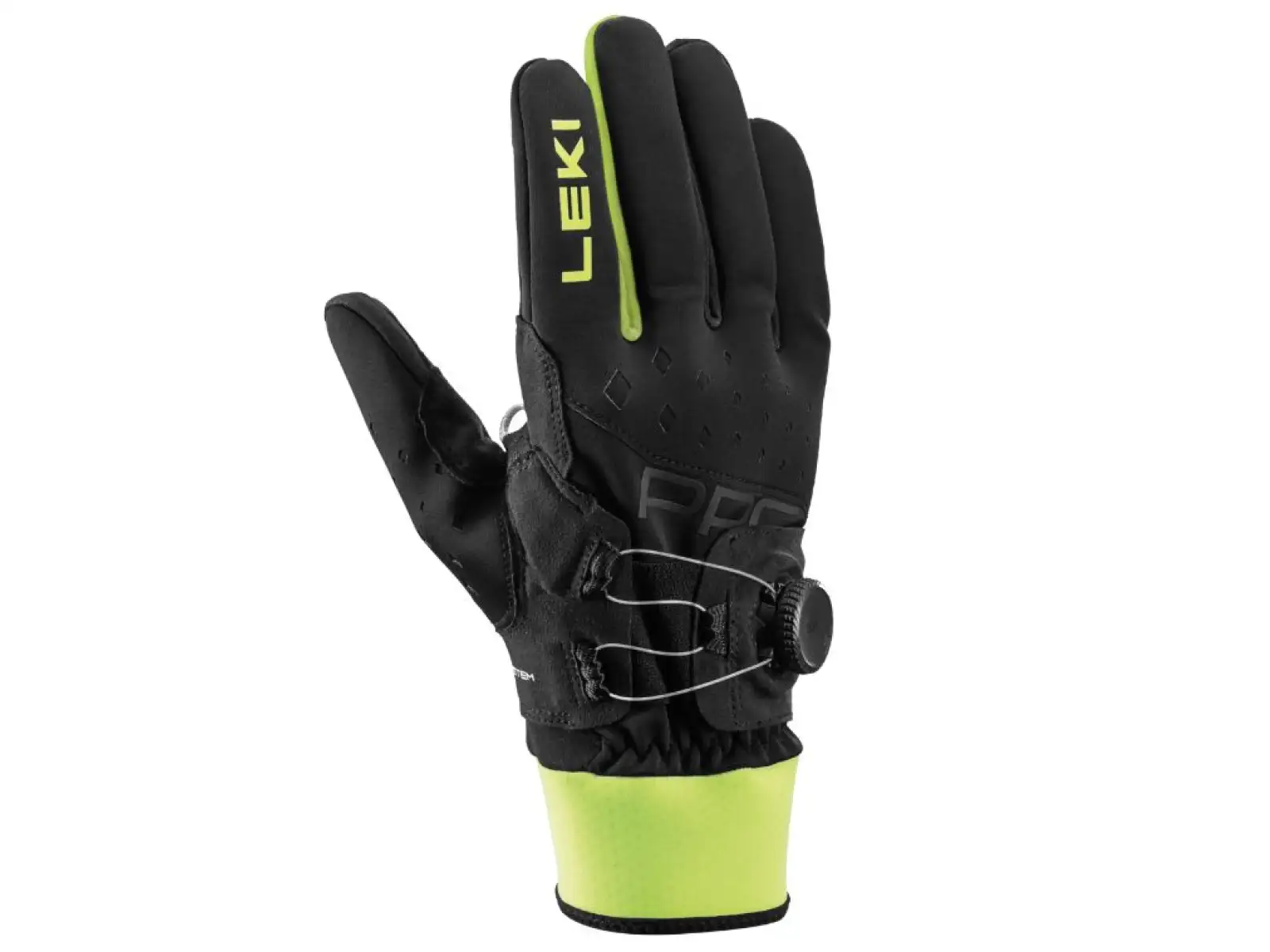 Leki PRC BOA Shark Langlaufhandschuhe Black/Neon yellow