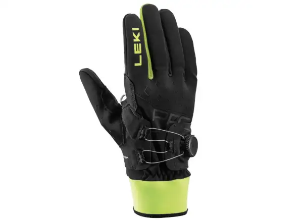 Leki PRC BOA Shark Langlaufhandschuhe Black/Neon yellow