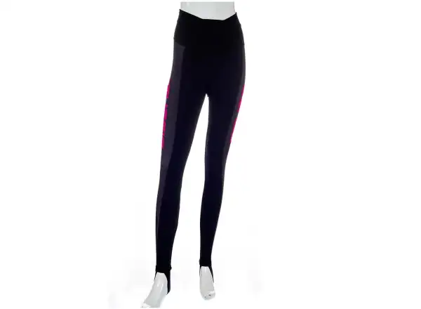 Crussis Damen Fahrradhose mit hohem Bund Schwarz/Rosa