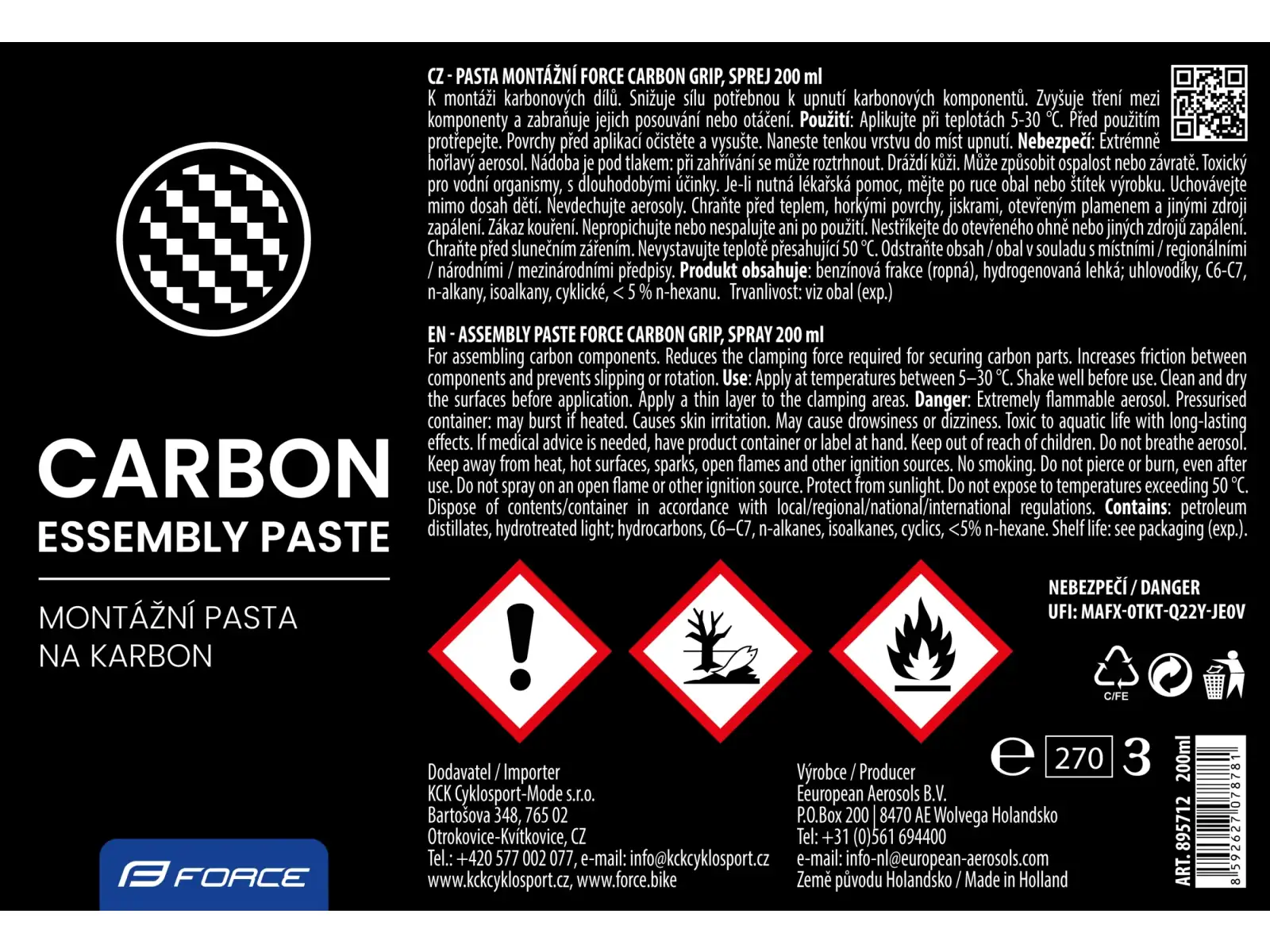 Force Carbon Grip 200 ml Schmiermittel-Spray
