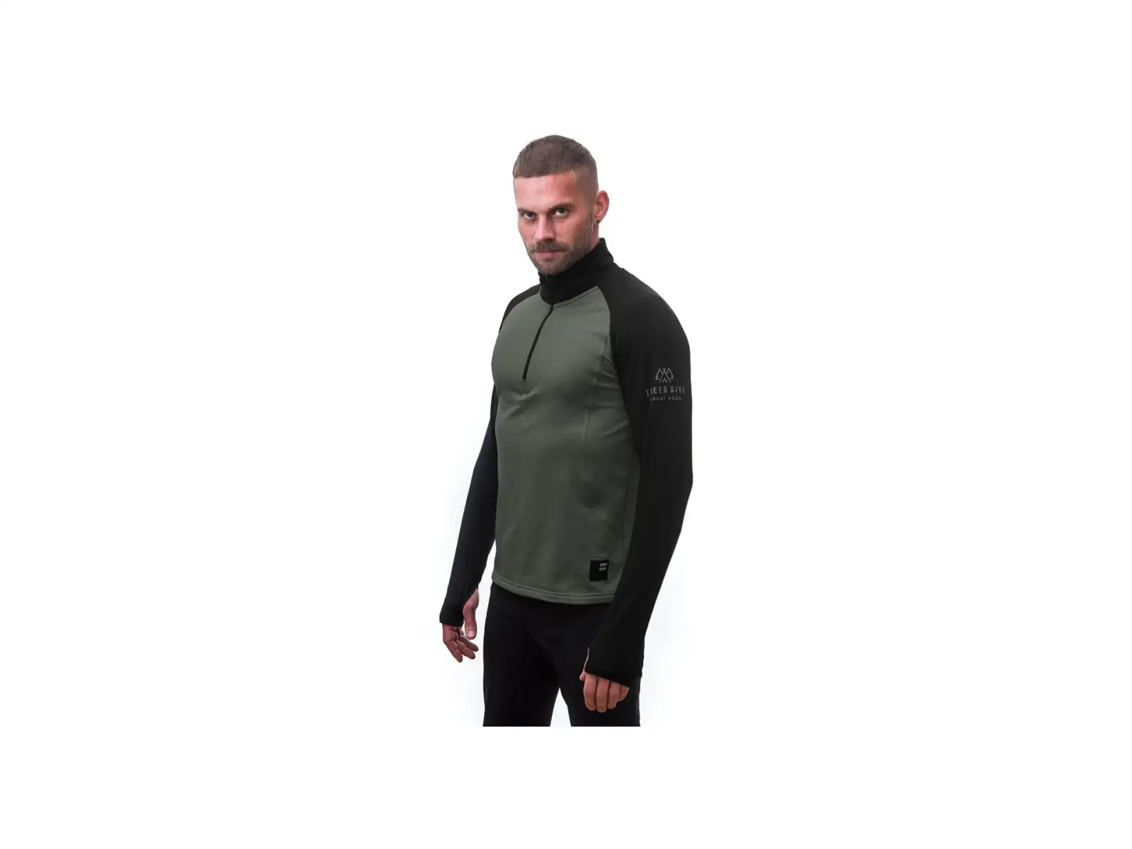 Sensor Coolmax Thermo Herrenpullover Olive Green/schwarz