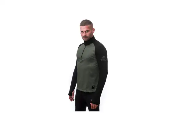 Sensor Coolmax Thermo Herrenpullover Olive Green/schwarz