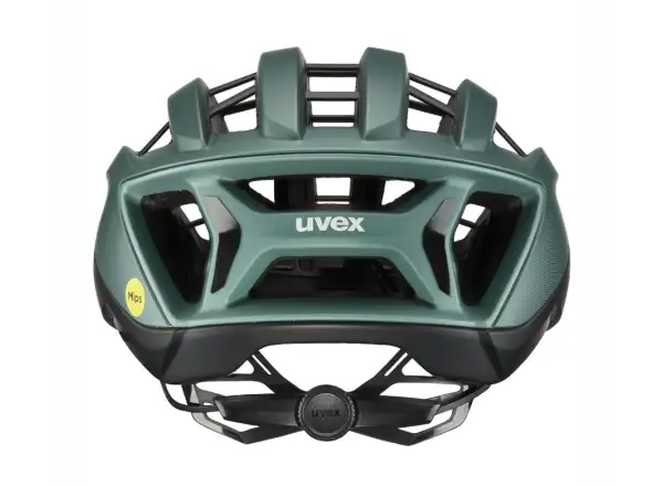 Uvex Surge Aero MIPS Rennradhelm Black/Sage Green Matt