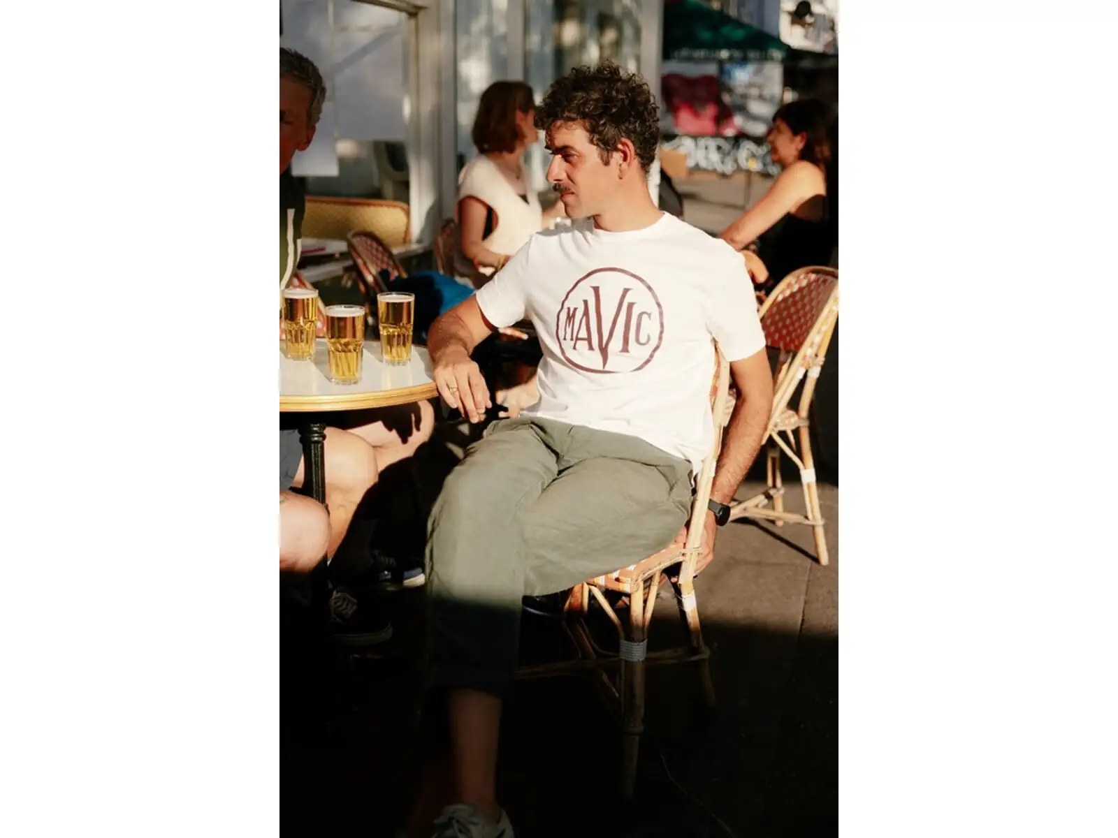 Mavic Heritage Logo Herren T-Shirt kurze Ärmel Off White