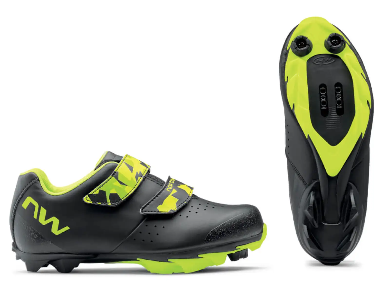 Northwave Origin Junior Kinder-Radschuhe Black/Yellow Fluo