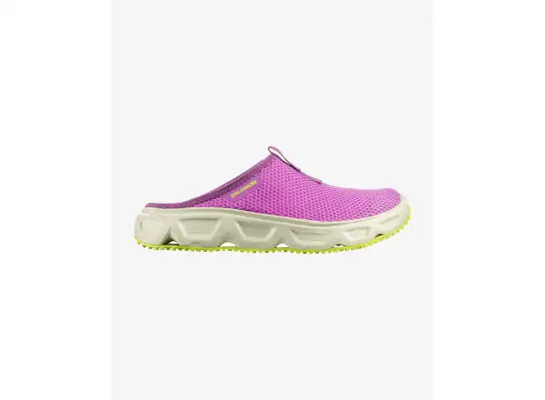 Salomon Reelax Slide 6.0 Damenpantoffeln Iris Orchid/Asparsgud Green/Acid Lime
