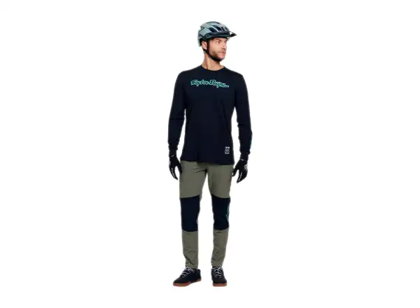 Troy Lee Designs Skyline Ride Herren-Trikot mit langen Ärmeln Signature Black/Real Teal