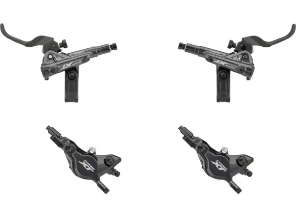 Shimano XT BR-M8100 + BL-M8100 Scheibenbremse Set vorne + hinten, Metall mit Kühlrippen