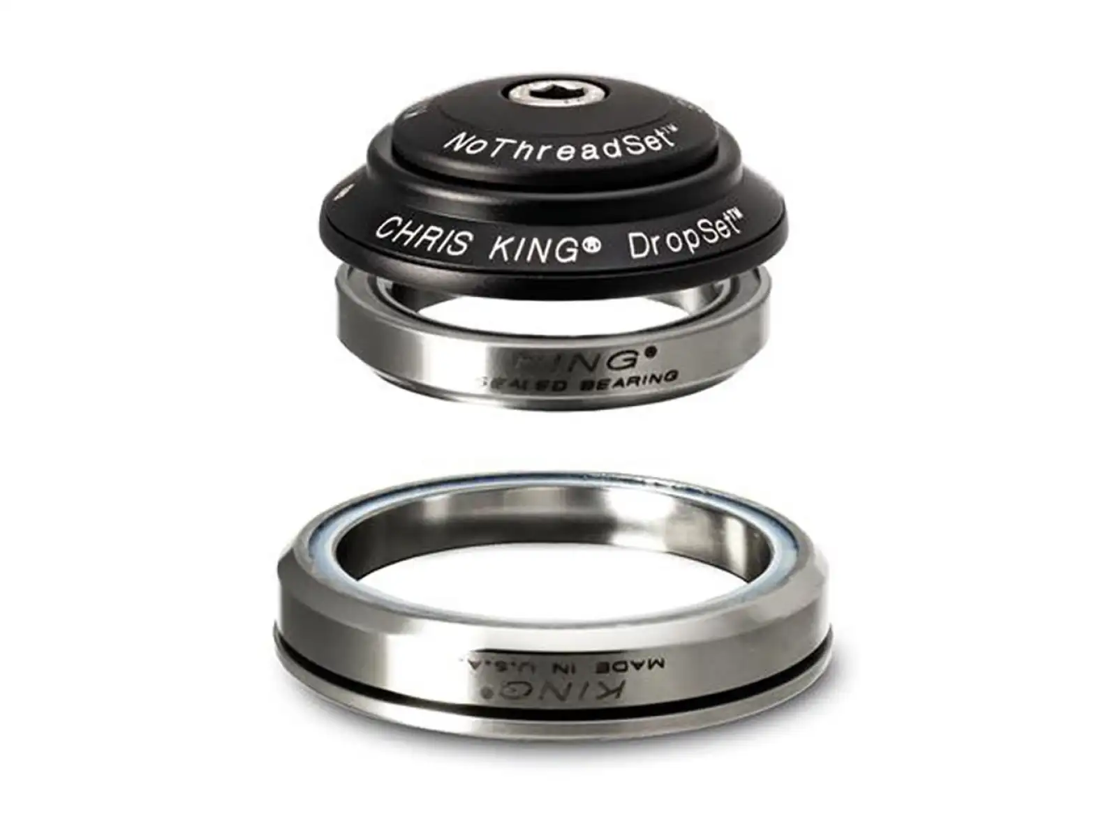 Chris King DropSet 3 Konisches Steuersatzlager 1 1/8"-1.5", GripLock, IS41/28.6 Schwarz