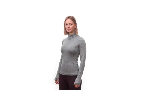 Sensor Merino Bold Roll Neck Damen Shirt Langarm Cool Gray