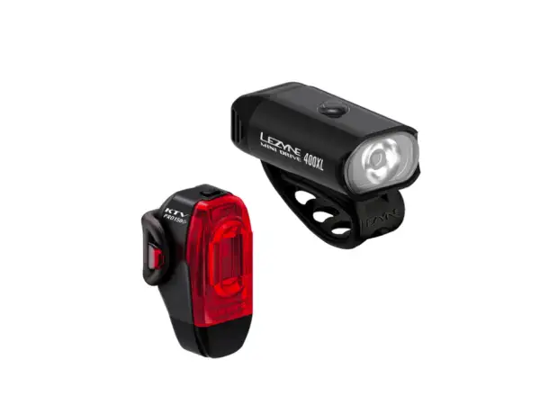 Lezyne Mini Drive 400XL + KTV Drive Pro Lichtset Schwarz
