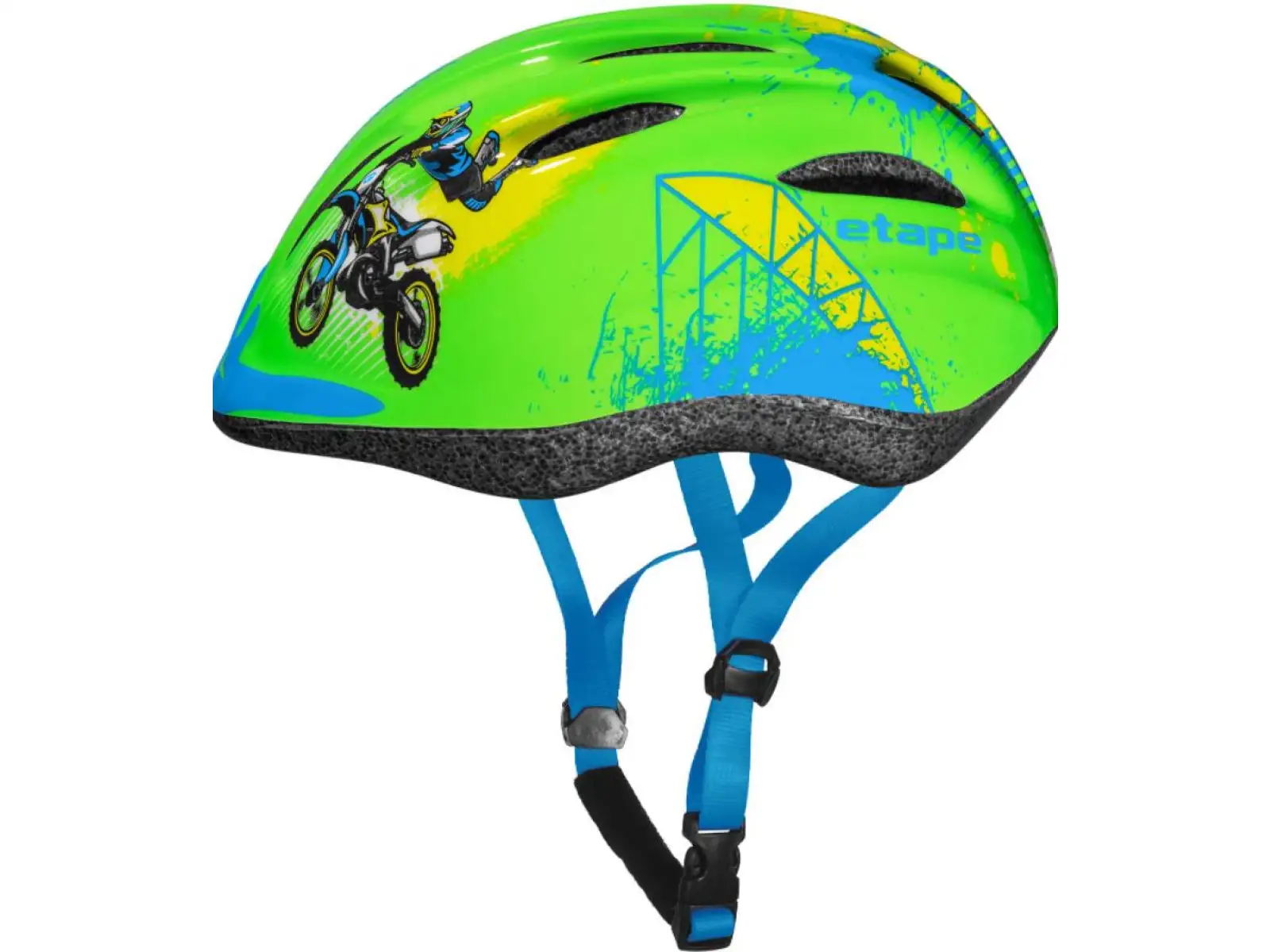 Etape Rebel Kinderfahrradhelm grün/Motorrad