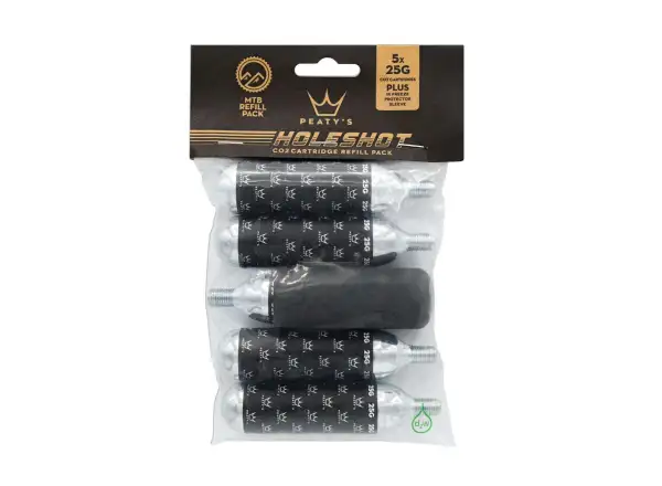 Peatys Holeshot Set mit 5 CO2-Patronen à 25 g.