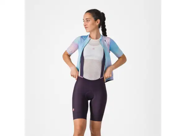 Castelli Prima 2 DT Damen-Trägerhose mit Sitzpolster Dark Night Shade/Deep Purple