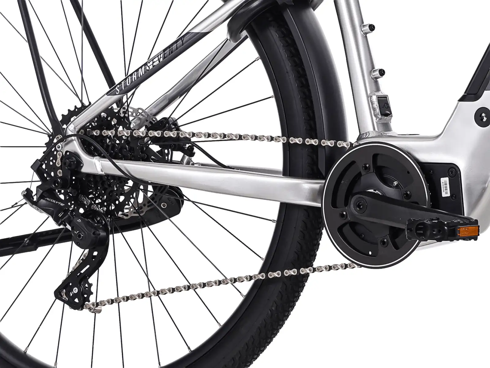 Rock Machine eSTORM 70 TOUR E-Mountainbike Gloss Silver/Black/Grey