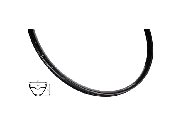 Force XC DISC 622x27 32 Loch Felge schwarz
