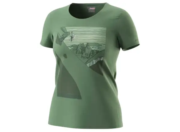 Dynafit X Simon Charriere Damen T-Shirt mit kurzen Ärmeln in Sage/Chamonix.