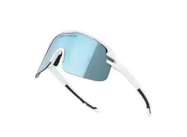 Force Epic Fahrradbrille weiß/blau verspiegeltes Glas