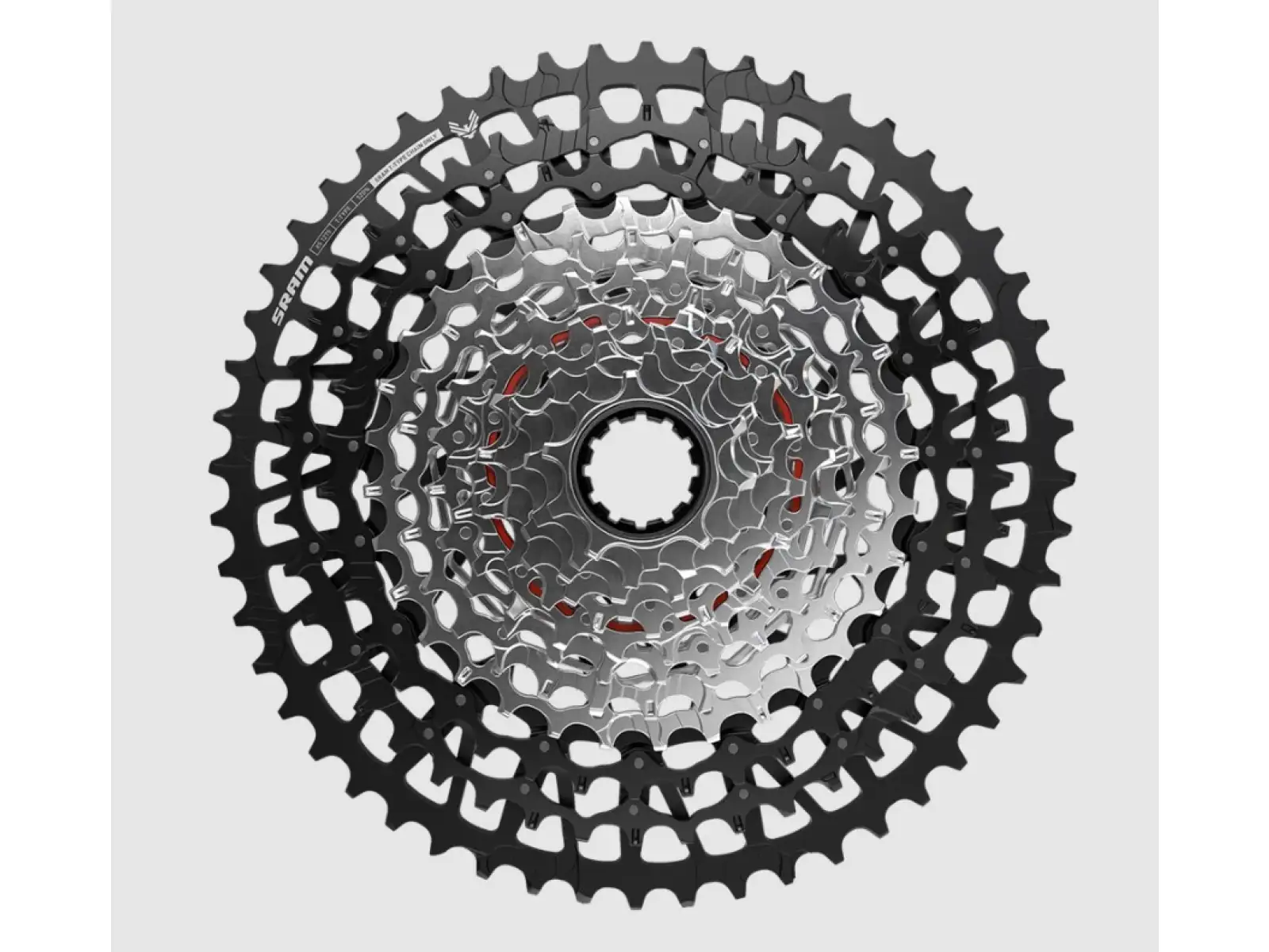 Sram XS-1275 T-Type Eagle 12-Gang-Kassette mit 10-52 Zähnen in Schwarz.
