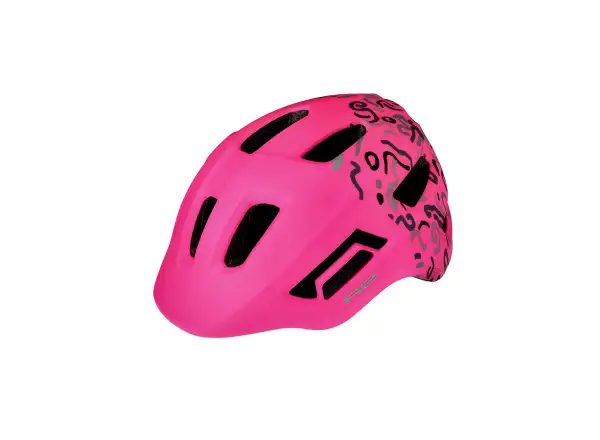 R2 Pulse Kinderfahrradhelm neonrosa/grau