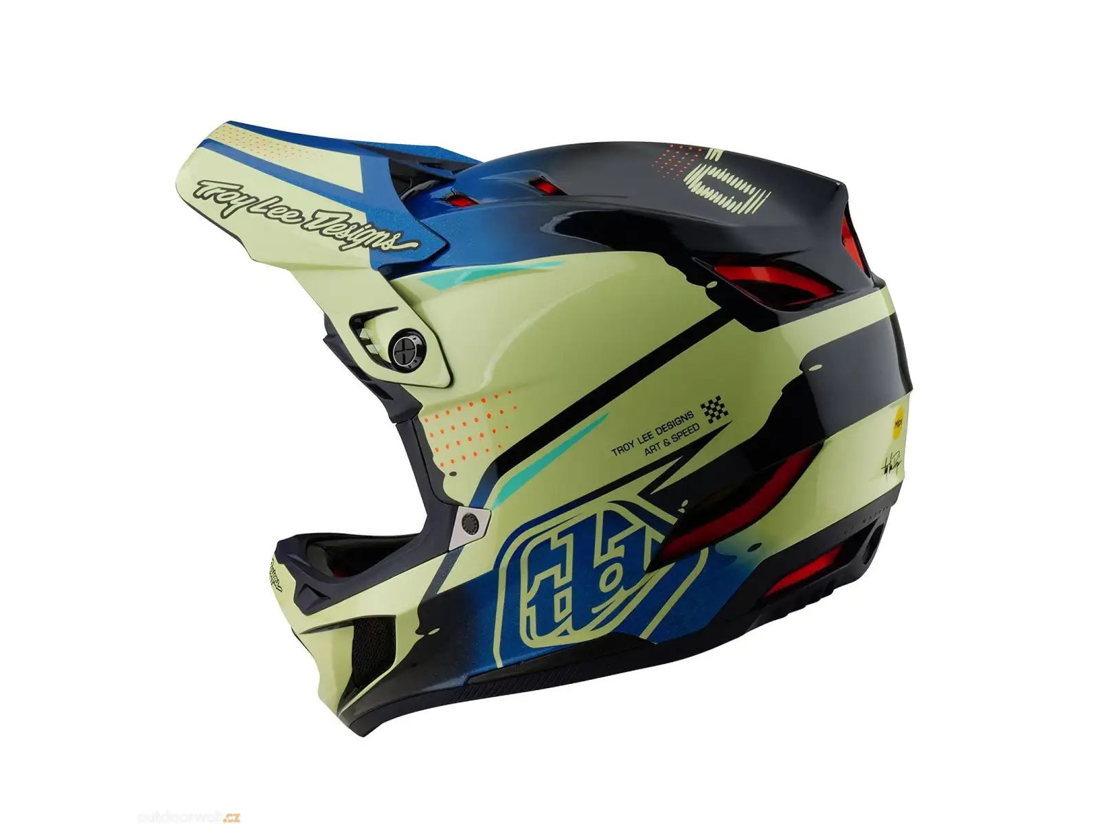 Troy Lee Designs D4 Composite Drip Integralhelm Glo Yellow