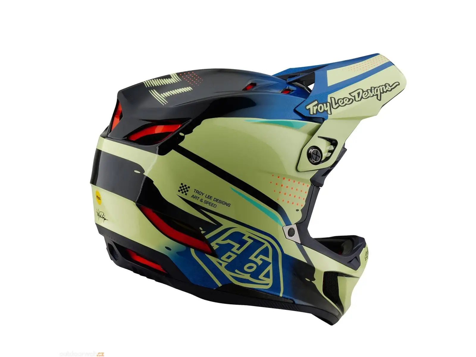 Troy Lee Designs D4 Composite Drip Integralhelm Glo Yellow