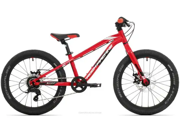 Rock Machine Blizz 20 MD Kinderfahrrad Gloss Rot/Weiß/Schwarz
