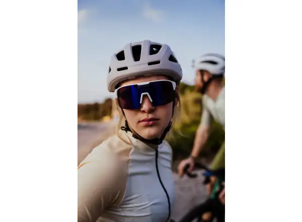 Force Spire Fahrradbrille weiß/lila Spiegelglas