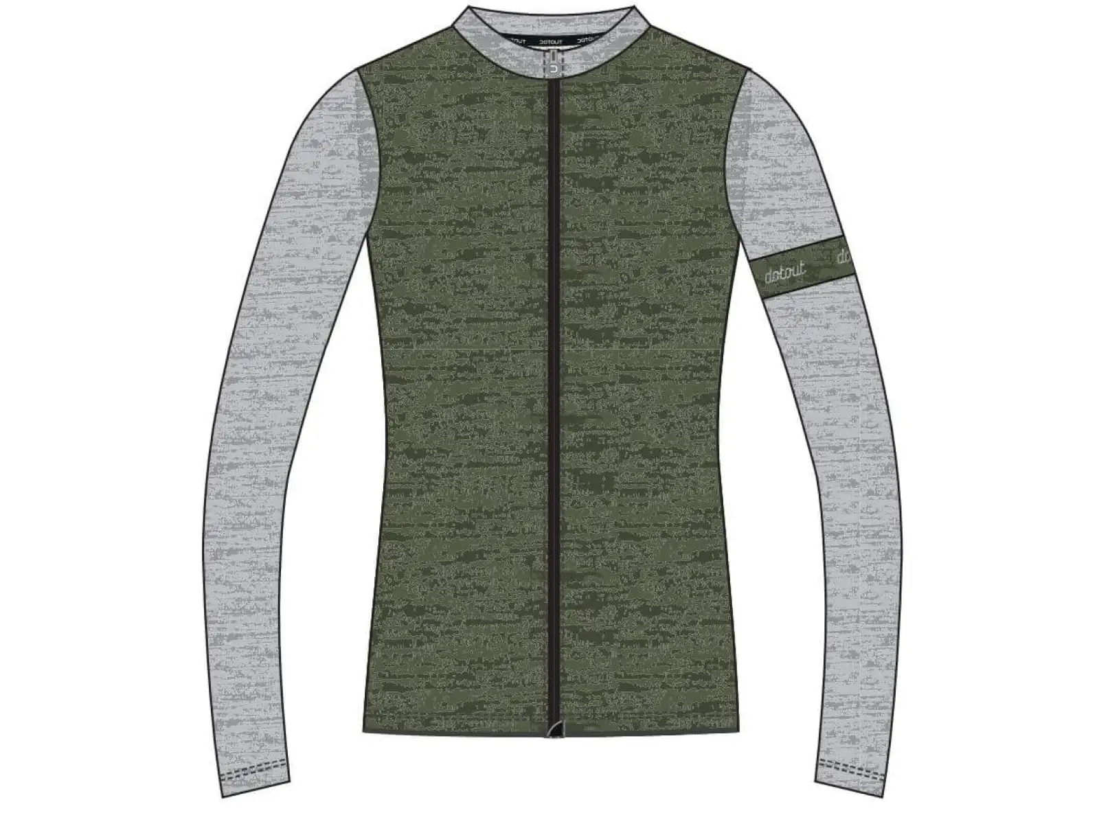 Dotout Glory Damen Langarmtrikot Grün/Melange Hellgrau